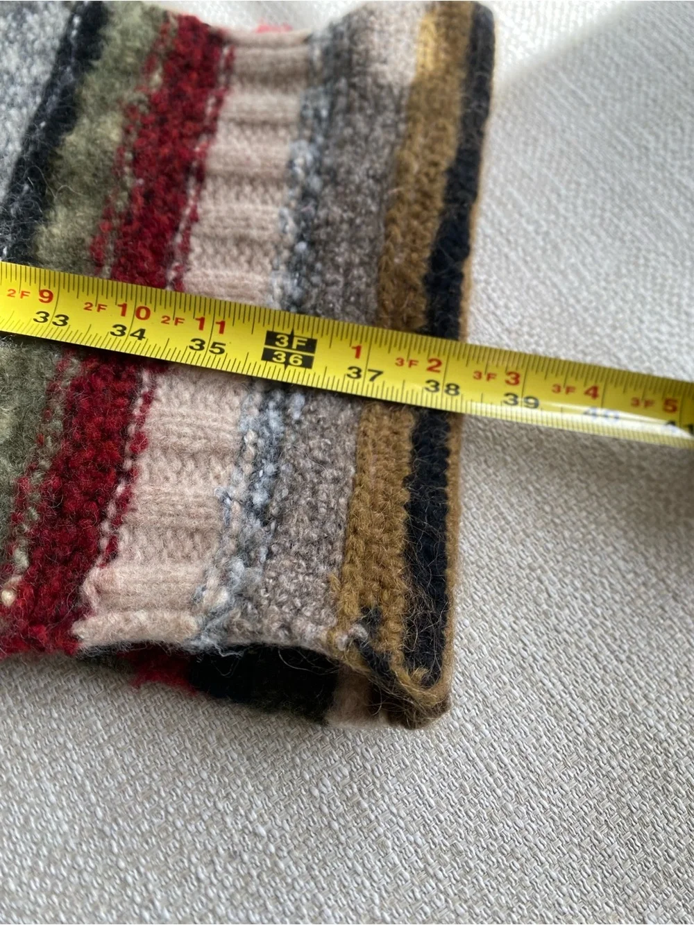 Vintage J.Crew Scarf 100% Wool Multicolor Rare Handknit
